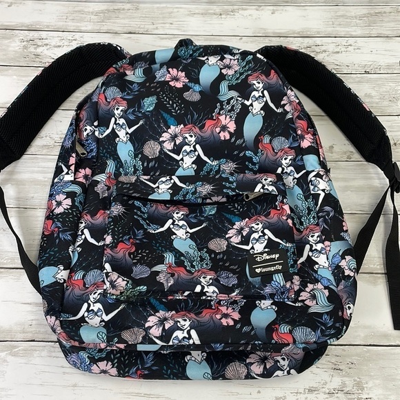 Disney Handbags - Loungefly Little Mermaid Full Size Backpack Disney Black Retired Collectible